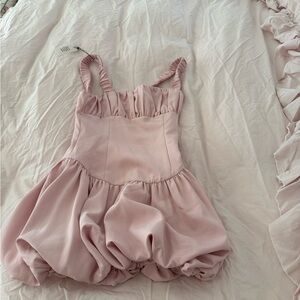 Elegant Pink Ruffled Dress